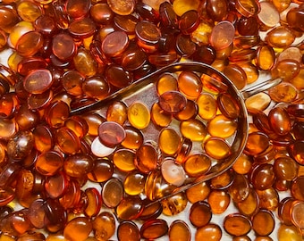 Amber Oval 9x11 9x11mm 9mm x 11mm Oval Real Baltic Cognac Amber Calibrated - Ask for a Quote!