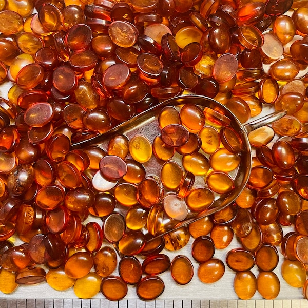 Amber Oval 8x10 8x10mm 8mm x 10mm Oval Real Baltic Cognac Amber Calibrated - Ask for a Quote!