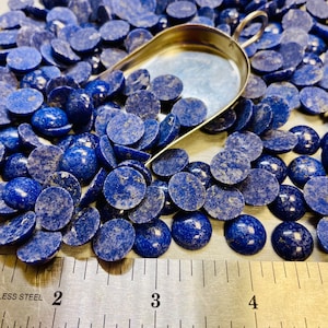 Lapis Lazuli Round 12x12 12x12mm 12mm x 12mm Natural Denim Cabachon - Product of Afganistan.