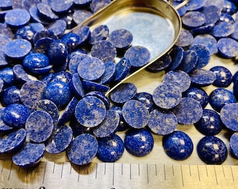 Lapis Lazuli Round 12x12 12x12mm 12mm x 12mm Natural Denim Cabachon - Product of Afganistan.
