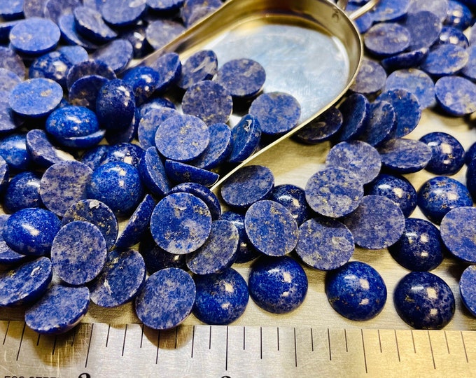 Lapis Lazuli Round 12x12 12x12mm 12mm x 12mm Natural Denim Cabachon - Product of Afganistan.