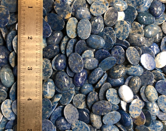Lapis Lazuli 12x18mm Plus Minus Natural Denim Cabachon will fit in Bezel Cups - Product of Afganistan. Sold by the each.