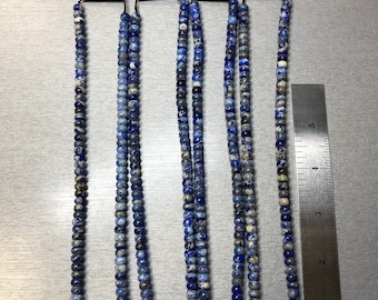Lapis Lazuli 6mm Plus Minus Natural Beads. 16" inches - Product of Afganistan. Sold by the each.