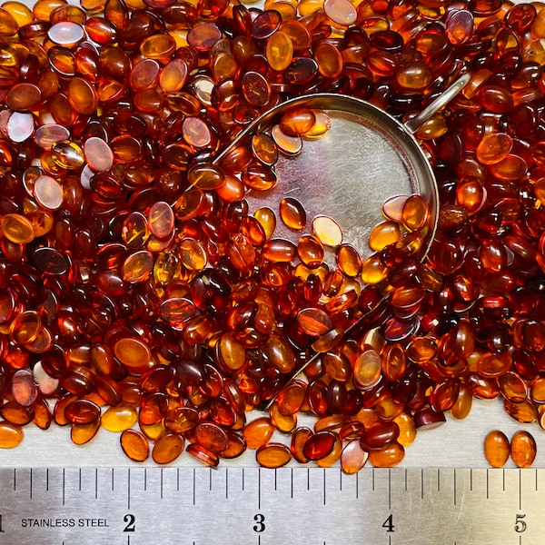 Amber Oval 5x7 5x7mm 5mm x 7mm Oval Real Baltic Cognac Amber Calibrated - Ask for a Quote!
