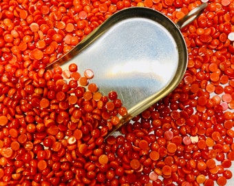 Coral Oval 4x4mm 4mm x 4mm Real Red and Orange Meditranian Coral Calibrated- USA Mined & Stabilized. Sold by the Piece!