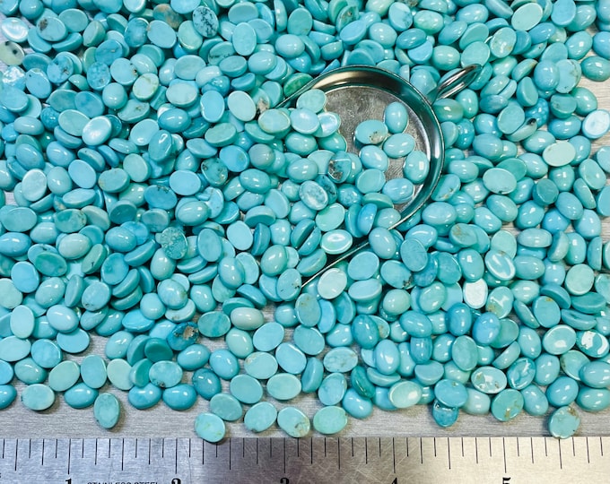 Sonoran Turquoise Oval 6x8mm 6mm x 8mm Real Sonoran Turquoise Calibrated - Ask For a Quote!