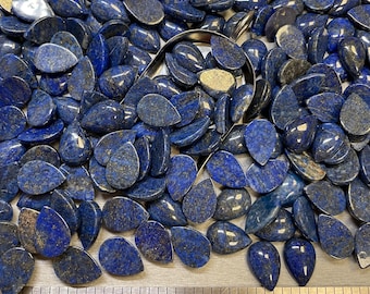 Lapis Lazuli Teardrop 12x17 12x17mm 12mm x 17mm Natural Denim Cabachon - Product of Afganistan.