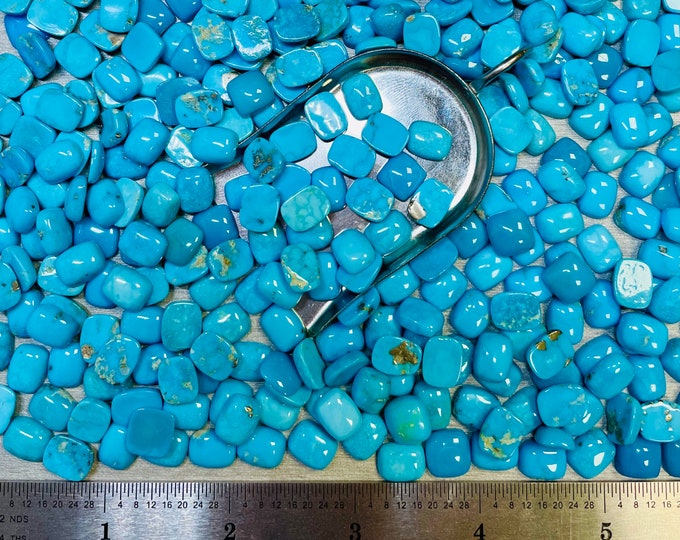 Turquoise Square 8x10mm 8mm x 10mm Oval Real Kingman Turquoise Calibrated- USA Mined & Stabilized. Sold by the Carat or Gram!