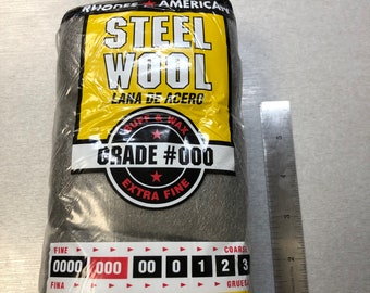 Steel Wool - Extra Fine - GRADE #000 - 12 Pads Homax Steel Wool 000