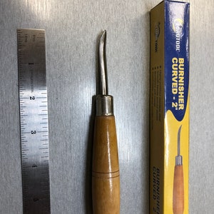 2 Curved Burnisher Wood Handle EuroTool BRN-200.20 image 1