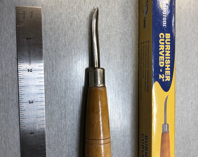 2" Curved Burnisher - Wood Handle EuroTool BRN-200.20
