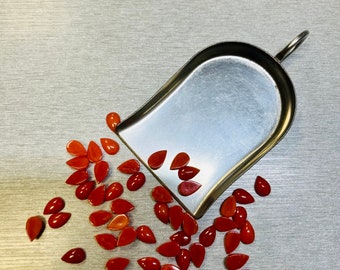 Coral Teardrop Pear 5x8mm 5mm x 8mm Real Red and Orange Meditranian Coral Circle Calibrated