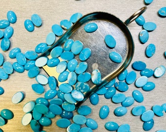 Turquoise Oval 6x9mm 6mm x 9mm Real Kingman Turquoise Calibrated- USA Mined & Stabilized. Sold by the Carat or Gram!