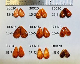 Orange Red Spiny Shell Earring Cabachons Freeform -  Sold by the Carat!