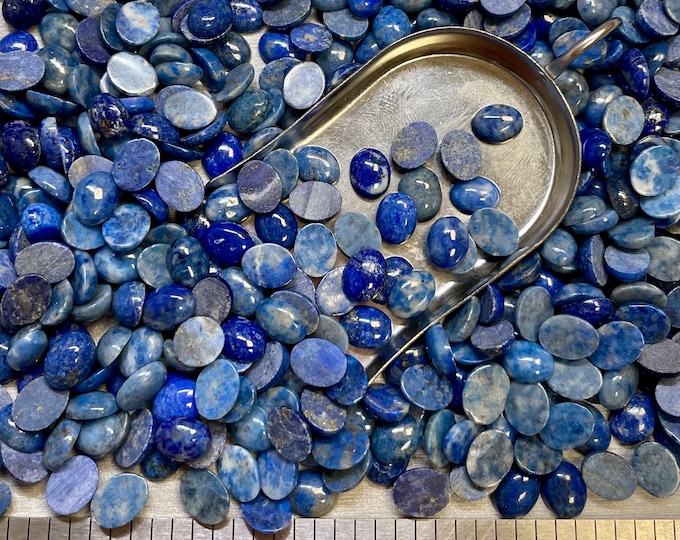 Lapis Lazuli Oval 7x9 7x9mm 7mm x 9mm Natural Denim Cabachon - Product of Afganistan.