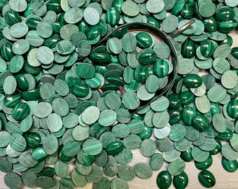 Malachite Oval 8x10 8x10mm 8mm x 10mm Oval Real Malachite Calibrated - Ask for a Quote!