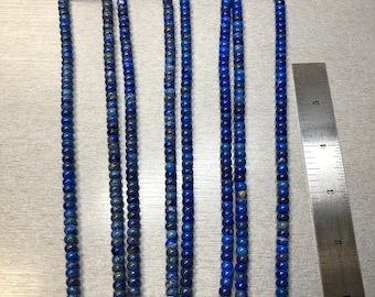 Lapis Lazuli 6mm Plus Minus Natural Beads. 16" inches - Product of Afganistan. Sold by the each.