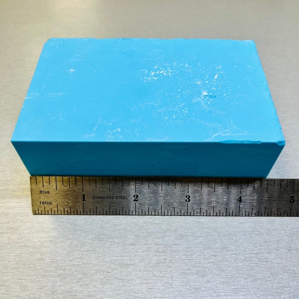 Blue Turquoise Imitation Block Gemstone No Matrix Hardness 7 for Inlay made of Resin Not Composite Brick NOT NATURAL made in USA.