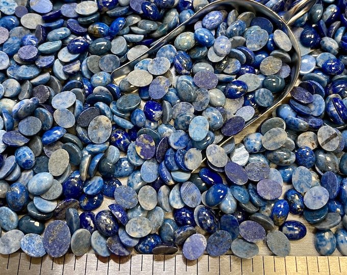 Lapis Lazuli Oval 6x8 6x8mm 6mm x 8mm Natural Denim Cabachon - Product of Afganistan.