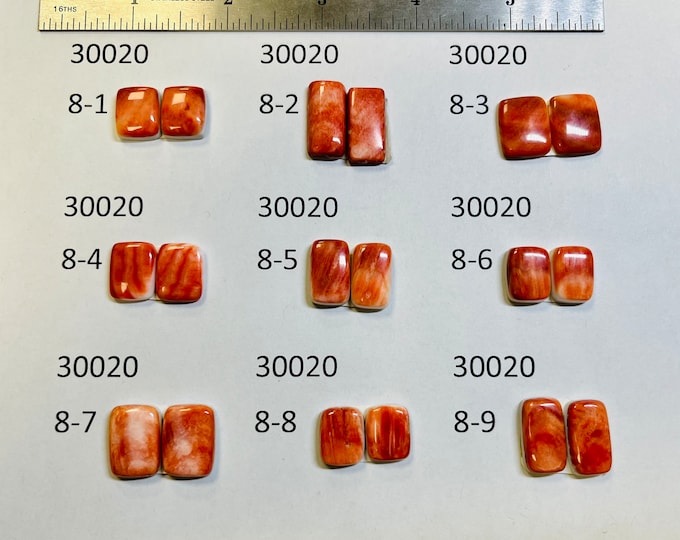 Orange Red Spiny Shell Earring Cabachons Freeform -  Sold by the Carat!
