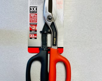 Crescent Wiss Tinner Straight Pattern Snips 10 inches - Strong and Durable Shears Made to Cut Thick and Thin Metal