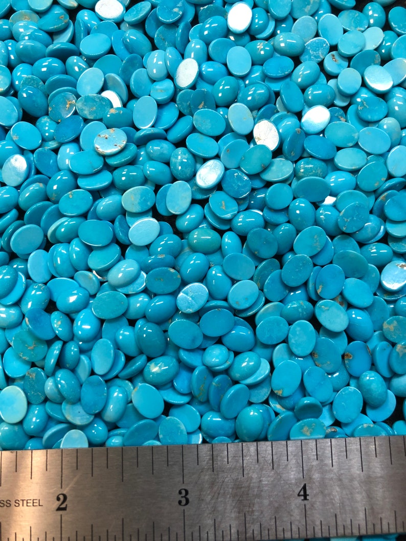 Kingman 6x8 mm Real Turquoise Calibrated USA Mined /& Stabilized Sold by the Carat or Gram FaceTime if looking to hand pick!