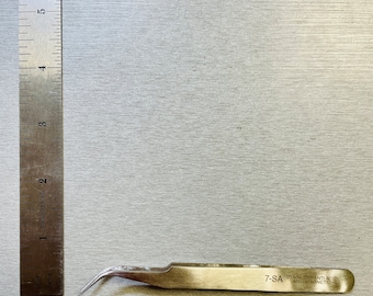 Curved Tweezer Stainless Steel 4 1/2" #7 - Great for Jewelry Making Crafting and Repair