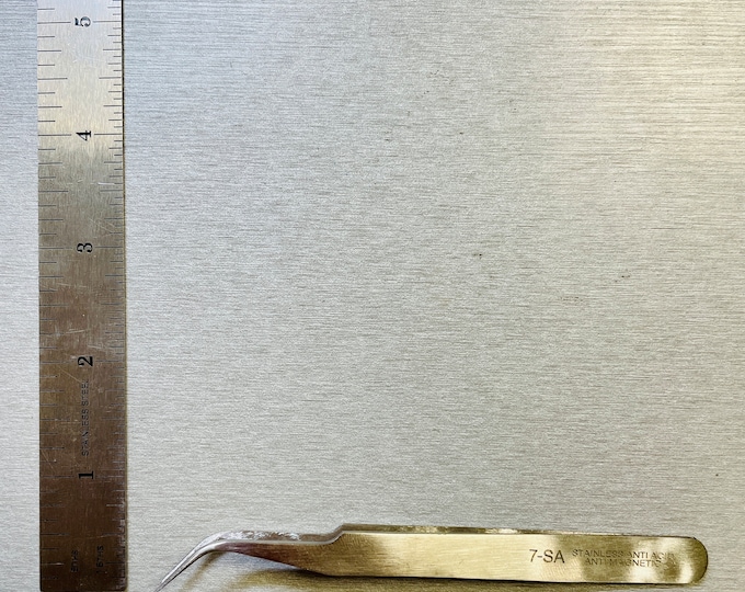 Curved Tweezer Stainless Steel 4 1/2" #7 - Great for Jewelry Making Crafting and Repair