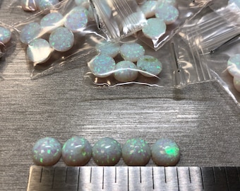 Synthetic Imitation 8mm Round Opal from Kyocera 17 "Name Brand" compaired to other Lab Grown Opal