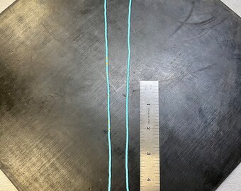2mm Turquoise Matrix Block Gemstone Blue With Matrix Round Tube Heishi 2mm Strand Beads 22" inch made of Resin NOT NATURAL made in USA.