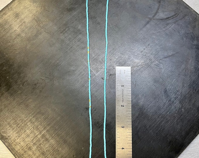 2mm Turquoise Matrix Block Gemstone Blue With Matrix Round Tube Heishi 2mm Strand Beads 22" inch made of Resin NOT NATURAL made in USA.