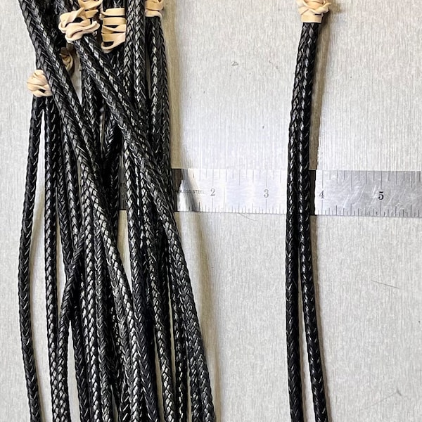 Bolo Strap 44" or 46" Braided 3/32" Lace Back Navajo Native American handmade 8 ply Black. Made in Yah-ta-hey, New Mexico, USA. 100+ years!