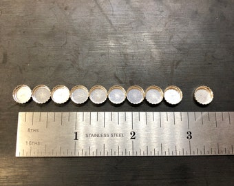 Sterling Silver .925 Serrated Bezel Cups 8mm
