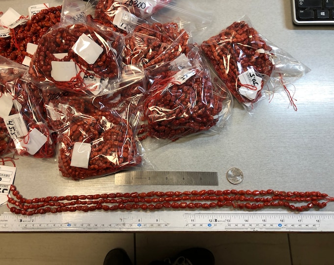 AAA+ Natural Italian Red Coral Beads Strands 5 Conug 5-10mm from Mediterranean Sea -Sold by the Strands! FaceTime if looking to hand pick!