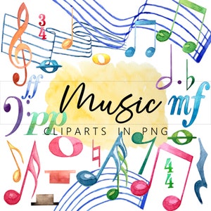 Paquete de imágenes prediseñadas musicales en formato PNG