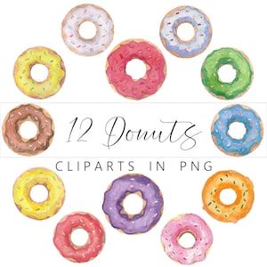 12 Verschiedene Donuts Clipart in png Format
