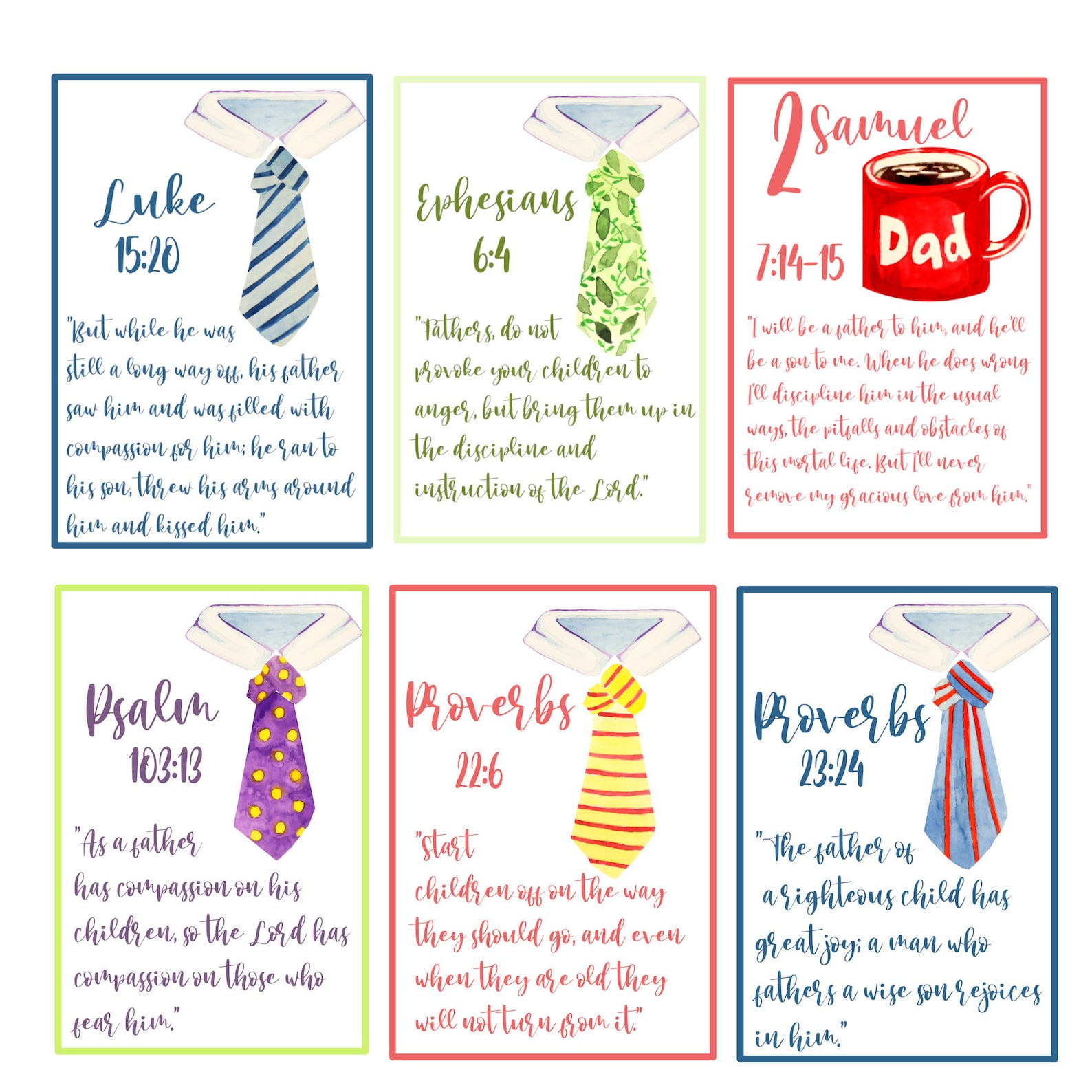 6 Father’s Day Bible Verse Clip Art Bundle in PNG, JPG and PDF Format ...