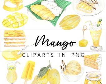 Mango Summer Clip Art Bundle in PNG format