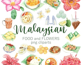 Malaysian Food Clip Art Bundle in PNG format, 300 PDI, Printable