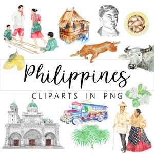 Pacote de 12 Clip Art Filipinas Filipino em formato PNG
