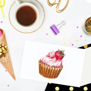 12 Watercolor Cupcakes in PNG Clip Art, Food Art, Instant Download ...