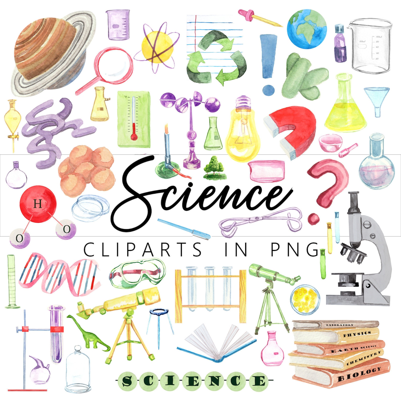 Science Clip Art Bundle in PNG Format - Etsy UK