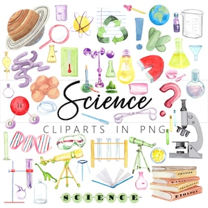 Paquete de imágenes prediseñadas de ciencia en formato PNG