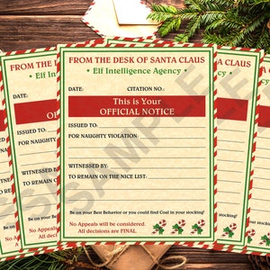 Santa's Naughty Notice Pack of (5) - Perfect for kids and Adults!