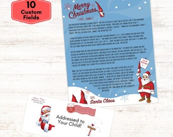 Personalized Christmas Letter from Santa Claus - 10 Custom Fields, Letter from Santa for Kids, Mailed to Your Child from The North Pole