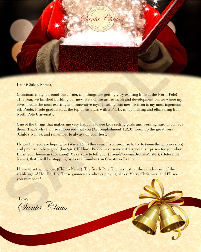 Personalized Christmas Letter From Santa Claus 10 Custom Etsy