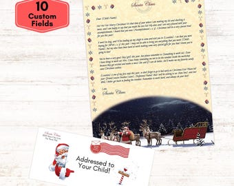 Personalized Christmas Letter from Santa Claus - 10 Custom Fields, Letter from Santa for Kids, Mailed to Your Child from The North Pole