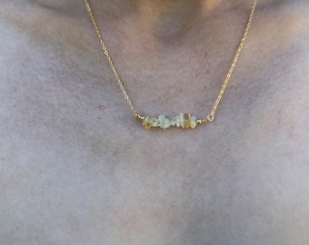 Beautiful birthstone necklace chain with genuine raw gemstones