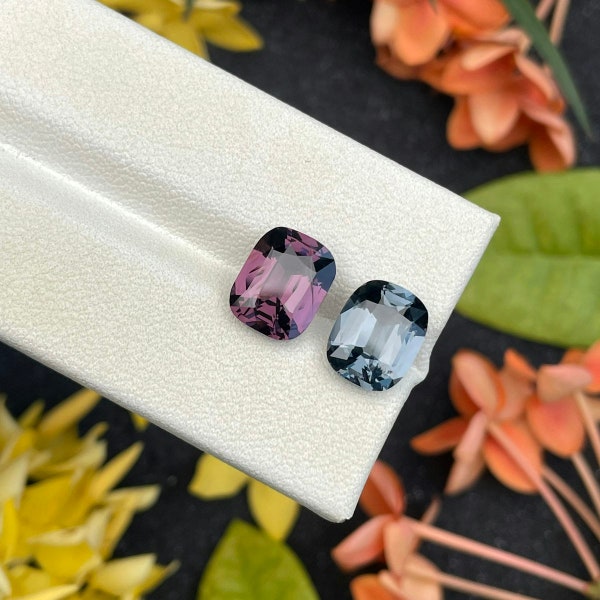 6.30 CT  Beautiful Rare Compliment Color Unheated Natural Spinel - 10x8mm Pair