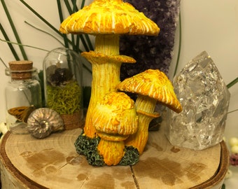 OOAK Yellow Mushroom Sculpture